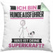 Hundeausführer Kissen mit Füllung 40x40 Geschenk für Hundeausführer Geburtstag Lustiger Spruch Was Ist Deine Superkraft (Grau) Grün Trendation