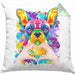 Französische Bulldogge Besitzer Farbe Love Kissen mit Füllung 40x40 Geschenk Lustiger Spruch Geschenkidee Französische Bulldogge Besitzerin (Grau) Grün Trendation