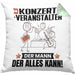 Konzertveranstalter Kissen mit Füllung 40x40 Geschenk für Konzertveranstalter Der Mann Der Alles Kann Geschenkidee zum Geburtstag (Grau) Grün Trendation