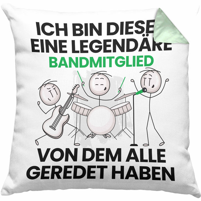 Bandmitglied Geschenk Kissen mit Füllung 40x40 Lustige Geschenkidee Geburtstag für Bandmitglied Ich Bin Dieser Legendäre Bandmitglied Von Dem Alle Geredet Haben (Grau) Grün Trendation