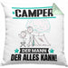 Camper Kissen mit Füllung 40x40 Geschenk für Camper Der Mann Der Alles Kann Geschenkidee zum Geburtstag (Grau) Grün Trendation