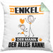 Enkel Kissen mit Füllung 40x40 Geschenk für Enkel Der Mann Der Alles Kann Geschenkidee zum Geburtstag (Grau) Grün Trendation