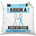 Judoka Kissen mit Füllung 40x40 Geschenk für Judoka Geburtstag Lustiger Spruch Was Ist Deine Superkraft (Grau) Grün Trendation