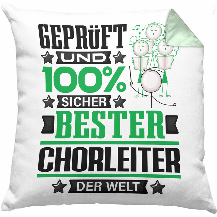 Chorleiter Geschenk Lustiger Spruch für Chorleiter Geschenkidee Bester Chorleiter Der WeltKissen mit Füllung 40x40 (Grau) Grün Trendation