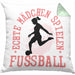Mädchen Fußball Kissen mit Füllung 40x40 Geschenk Echte Mädchen Spielen Fußball Frauen-Fussball (Grau) Grün Trendation