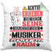 Musiker Geschenk Kissen mit Füllung 40x40 Lustiger Spruch Erheben Sie Sich Der Musiker Betritt den Raum (Grau) Grün Trendation