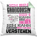 Großcousin Geschenk Kaffee-Kissen mit Füllung 40x40 Geschenkidee für Großcousin Ich Bin Großcousin Ich Kann Es Dir Erklären Jedoch Nicht Für Dich Verstehen Spruch Lustig (Grau) Grün Trendation