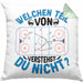 Eishockey Trainer Geschenk Kissen mit Füllung 40x40 Coach Eis-Hockey Spieler Geschenkidee Eishockeyspieler Geschenkdiee Welchen Teil Von Verstehst Du Nicht (Grau) Grün Trendation