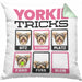Yorkie Besitzer Kissen mit Füllung 40x40 Geschenk Lustiger Spruch Geschenkidee Yorkie Tricks Bleib (Grau) Grün Trendation
