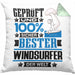 Windsurfer Geschenk Lustiger Spruch für Windsurfer Geschenkidee Bester Windsurfer Der WeltKissen mit Füllung 40x40 (Grau) Grün Trendation