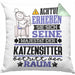 Katzensitter Geschenk Kissen mit Füllung 40x40 Lustiger Spruch Erheben Sie Sich Der Katzensitter Betritt den Raum (Grau) Grün Trendation