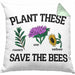 Lustige Kissen mit Füllung 40x40 für Bienenliebhaber Plant These Save The Bees Geschenk (Grau) Grün Trendation