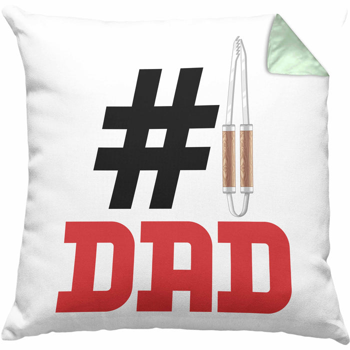 Grillen Nummer 1 Dad Vater Kissen mit Füllung 40x40 Geschenk Grillmeister Papa Geschenkidee Bester Papa Der Welt Vatertag Lustige Geschenkidee (Grau) Grün Trendation