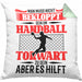 Lustige Kissen mit Füllung 40x40 für Handball Torhüter Torwart Geschenk Spruch Geschenkidee Handballtorwart (Grau) Grün Trendation