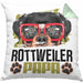 Rottweiler Papa Besitzer Kissen mit Füllung 40x40 Geschenk Lustiger Spruch Geschenkidee Rottweiler Liebhaber (Grau) Grün Trendation