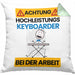 Keyboarder Kissen mit Füllung 40x40 Geschenk Lustiger Spruch Geschenkidee für Keyboarder Achtung Hochleistungs Keyboarder Bei Der Arbeit (Grau) Grün Trendation