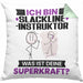 Slackline-Instruktor Kissen mit Füllung 40x40 Geschenk für Slackline-Instruktor Geburtstag Lustiger Spruch Was Ist Deine Superkraft (Grau) Grün Trendation