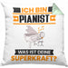 Pianist Kissen mit Füllung 40x40 Geschenk für Pianist Geburtstag Lustiger Spruch Was Ist Deine Superkraft (Grau) Grün Trendation