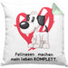 Hundebesitzer Kissen mit Füllung 40x40 Geschenk Fellnasen machen mein Leben Komplett Geschenkidee Hunde Mama Frauchen Herrchen (Grau) Grün Trendation