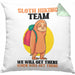 Sloth Hiking Team Kissen mit Füllung 40x40 Geschenk Lustiger Spruch Wander Berge We Will Get There When We Get There Geschenkidee Geburtstag (Grau) Grün Trendation