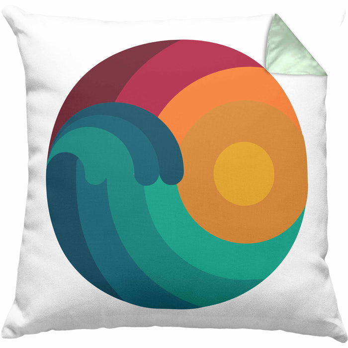 Kitesurfing Kissen mit Füllung 40x40 Geschenk für Kitesurfer Geschenkidee Retro Vintage Grafiken (Grau) Grün Trendation