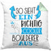 Boulderer Kissen mit Füllung 40x40 Geschenk So Sieht Ein RIchtig Cooler Boulderer Aus Geschenkidee Lustiger Spruch Geburtstag Bouldern (Grau) Grün Trendation