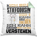 Stiefcousin Geschenk Kaffee-Kissen mit Füllung 40x40 Geschenkidee für Stiefcousin Ich Bin Stiefcousin Ich Kann Es Dir Erklären Jedoch Nicht Für Dich Verstehen Spruch Lustig (Grau) Grün Trendation