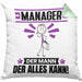 Manager Kissen mit Füllung 40x40 Geschenk für Manager Der Mann Der Alles Kann Geschenkidee zum Geburtstag (Grau) Grün Trendation