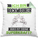 Rockmusiker Kissen mit Füllung 40x40 Geschenk für Rockmusiker Geburtstag Lustiger Spruch Was Ist Deine Superkraft (Grau) Grün Trendation