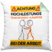 Taekwondo-Kämpfer Kissen mit Füllung 40x40 Geschenk Lustiger Spruch Geschenkidee für Taekwondo-Kämpfer Achtung Hochleistungs Taekwondo-Kämpfer Bei Der Arbeit (Grau) Grün Trendation