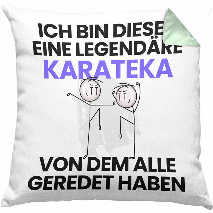 Karateka Geschenk Kissen mit Füllung 40x40 Lustige Geschenkidee Geburtstag für Karateka Ich Bin Dieser Legendäre Karateka Von Dem Alle Geredet Haben (Grau) Grün Trendation
