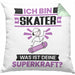 Skater Kissen mit Füllung 40x40 Geschenk für Skater Geburtstag Lustiger Spruch Was Ist Deine Superkraft (Grau) Grün Trendation