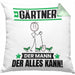 Gärtner Kissen mit Füllung 40x40 Geschenk für Gärtner Der Mann Der Alles Kann Geschenkidee zum Geburtstag (Grau) Grün Trendation