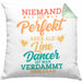 Lustige Line Dance Kissen mit Füllung 40x40 - Tolles Geschenk für Line Dance Enthusiasten "Niemand Ist toll Aber Als Lincedancer" (Grau) Grün Trendation
