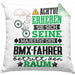 BMX-Fahrer Geschenk Kissen mit Füllung 40x40 Lustiger Spruch Erheben Sie Sich Der BMX-Fahrer Betritt den Raum (Grau) Grün Trendation
