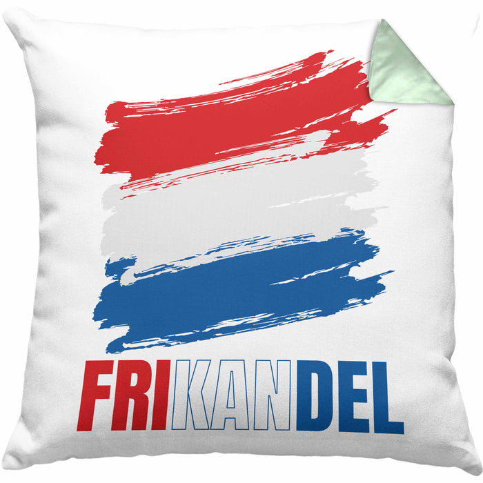 Holland Fan Kissen mit Füllung 40x40 Geschenk Holländer Frikande (Grau) Grün Trendation