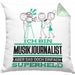 Musikjournalist Geschenk Kissen mit Füllung 40x40 Ich Bin Musikjournalist Aber Sag Doch Einfach Superheld Lustige Geschenkdiee für Musikjournalist (Grau) Grün Trendation