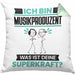 Musikproduzent Kissen mit Füllung 40x40 Geschenk für Musikproduzent Geburtstag Lustiger Spruch Was Ist Deine Superkraft (Grau) Grün Trendation