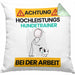 Hundetrainer Kissen mit Füllung 40x40 Geschenk Lustiger Spruch Geschenkidee für Hundetrainer Achtung Hochleistungs Hundetrainer Bei Der Arbeit (Grau) Grün Trendation