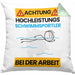 Schwimmsportler Kissen mit Füllung 40x40 Geschenk Lustiger Spruch Geschenkidee für Schwimmsportler Achtung Hochleistungs Schwimmsportler Bei Der Arbeit (Grau) Grün Trendation