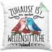 Lustige Kissen mit Füllung 40x40 Wellensittich Besitzer Zuhause Ist Wo Meine Wellensittiche Sind (Grau) Grün Trendation