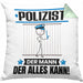 Polizist Kissen mit Füllung 40x40 Geschenk für Polizist Der Mann Der Alles Kann Geschenkidee zum Geburtstag (Grau) Grün Trendation