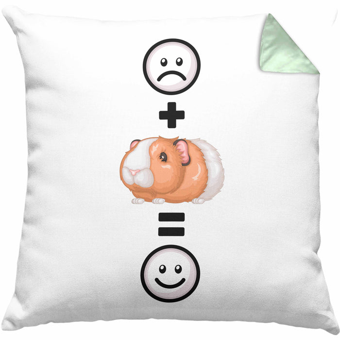 Meerschweinchen Kissen mit Füllung 40x40 Geschenk für Meerschweinchen Besitzer :( + Meerschweinchen = :) Lustige Geschenkidee Geburtstag (Grau) Grün Trendation