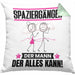 Spaziergänger Kissen mit Füllung 40x40 Geschenk für Spaziergänger Der Mann Der Alles Kann Geschenkidee zum Geburtstag (Grau) Grün Trendation