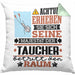Taucher Geschenk Kissen mit Füllung 40x40 Lustiger Spruch Erheben Sie Sich Der Taucher Betritt den Raum (Grau) Grün Trendation