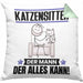 Katzensitter Kissen mit Füllung 40x40 Geschenk für Katzensitter Der Mann Der Alles Kann Geschenkidee zum Geburtstag (Grau) Grün Trendation