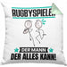 Rugbyspieler Kissen mit Füllung 40x40 Geschenk für Rugbyspieler Der Mann Der Alles Kann Geschenkidee zum Geburtstag (Grau) Grün Trendation