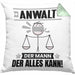 Anwalt Kissen mit Füllung 40x40 Geschenk für Anwalt Der Mann Der Alles Kann Geschenkidee zum Geburtstag (Grau) Grün Trendation