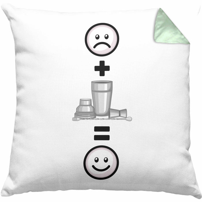 Barkeeper Kissen mit Füllung 40x40 Geschenk für Barkepper :( + Bartender = :) Lustige Geschenkidee Geburtstag (Grau) Grün Trendation