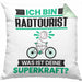 Radtourist Kissen mit Füllung 40x40 Geschenk für Radtourist Geburtstag Lustiger Spruch Was Ist Deine Superkraft (Grau) Grün Trendation
